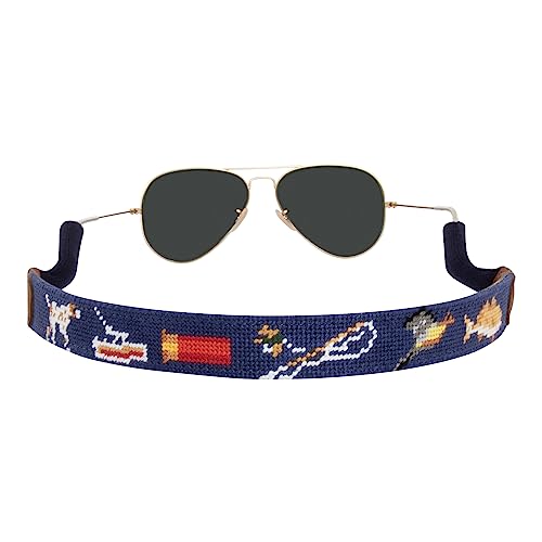 Image of Leather Hand-Stitched Needlepoint Sunglass Strap Retainer