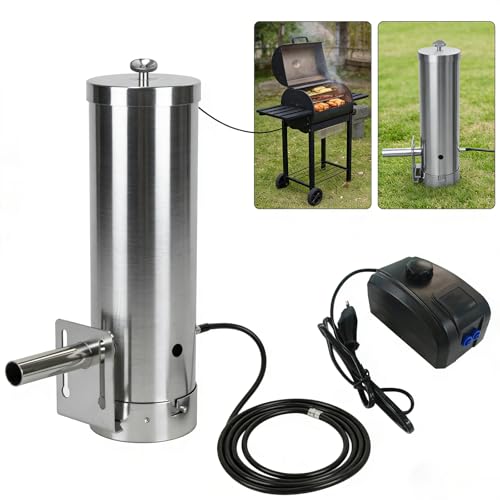Kaltrauchgenerator aus Edelstahl, Raucherzeuger für Räucheröfen Smoker mit Pumpe, Edelstahl Kaltrauchgenerator für Räucherofen Kaltraucherzeuger Smoker Raucherzeuger BBQ Rauch-Erzeuger