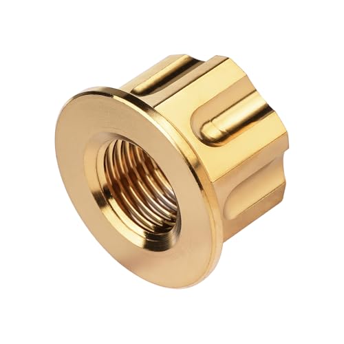 Image of Titanium M6 M8 M10 M12 M14 M16 Flange Bolt Nut Bicycle Motorcycle Rear Axle Car Modification Accessories Pack of 6 (M12 Pitch 1.5mm, Gold)
