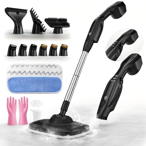 Nettoyeur Vapeur 17 En 1, Balai Vapeur Avec Nettoyeur À Main, Chauffage Rapide 30 S, Nettoyeur Vapeur Haute Pression 1000W, Steam Cleaner Pour Sols,...