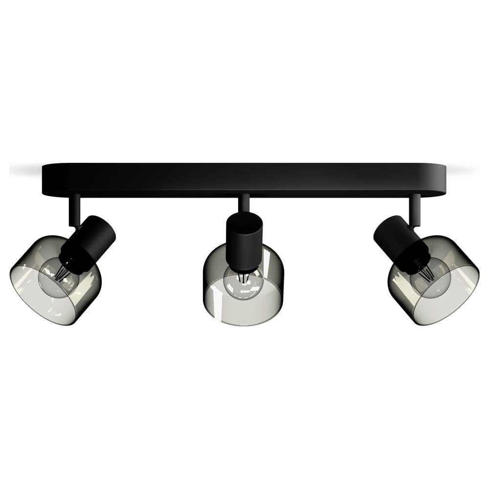 Philips Sleet - Foco LED decorativo (3 luces), bombilla E14 no incluida, Negro, IP20