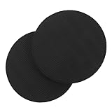Milisten 2pcs Thick Round Yoga Support Pad for Knees Elbows Wrists Eco TPE Non-Slip Cushion for Comfortable Workouts for Home Travel Black