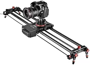 YLU Motorized Camera Slider 31"/100cm with Remote Control, Carbon Fiber Rail, Supports Video, Time-Lapse, and Panoramic Shooting