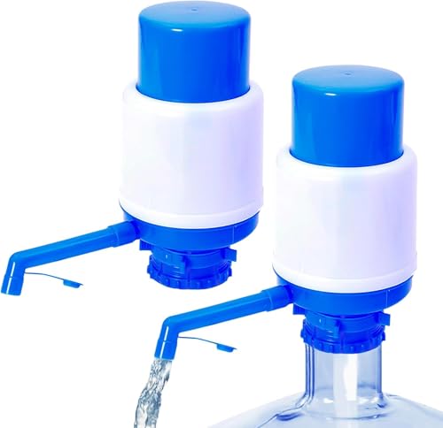 5 Gallon Water Pump,Manual Water Pump for 5 Gallon Jug, 2 Pack Hand Pressure Water Bottles Pump Blue, Water Bottles Dispenser,Universal Manual Drinking Water Pump