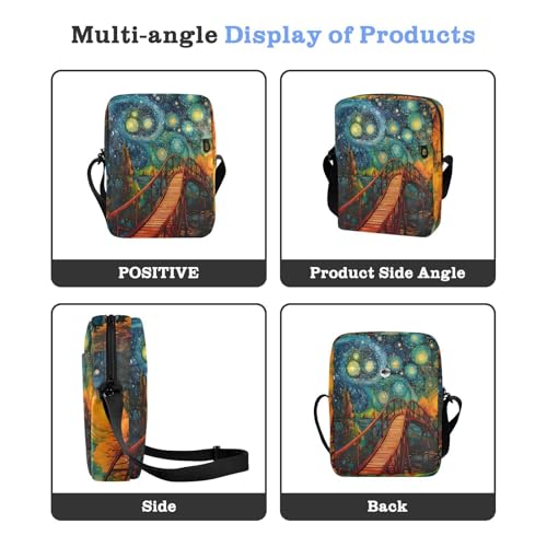 mens messenger bag crossbody men's shoulder bag Womens Casual Purses Adjustable Strap for School School- Style Starry Night Blue4