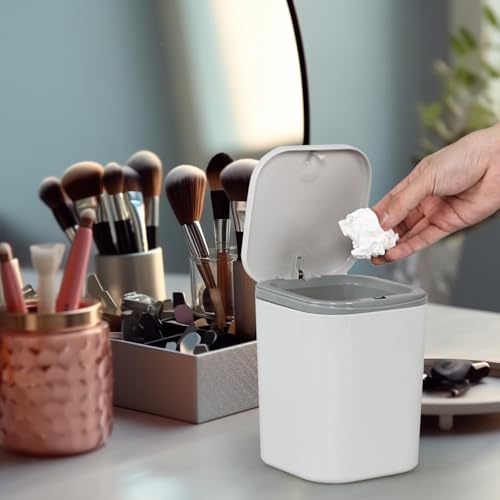 Caneca de basura mini escritorio plástico con tapa 2 L miniatura 6