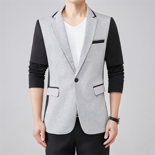 Mens Casual One Button Blazer Jackets Lightweight Business Suit Jacket2