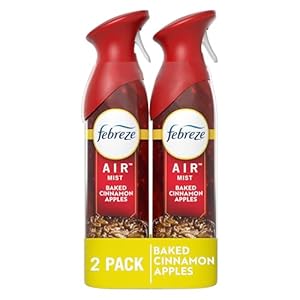 Febreze Air Mist, Odor-Fighting Air Freshener, Baked Cinnamon Apples, 8.8 oz. Aerosol, Pack of 2