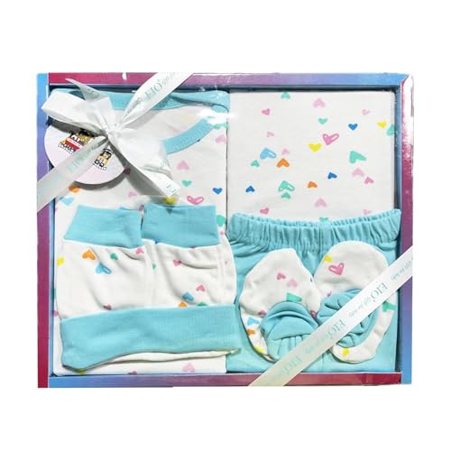 Image of EIO Baby Gifts Set For New Born Unisex Clothing Gift Hamper 6Pcs (Lyca), Blue