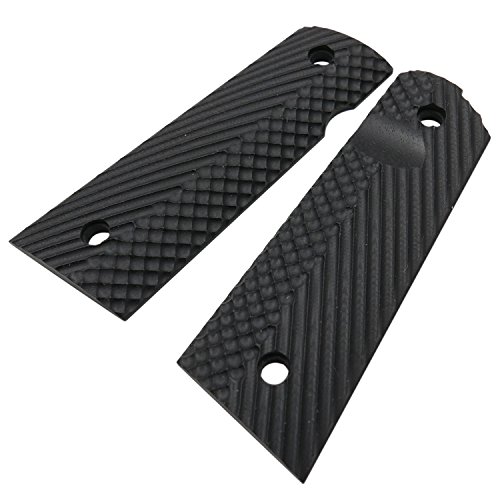 1911 Full Size G10 Grips, Magwell Cut, Ambi Safety Cut, Ops Texture, Cool Hand Brand, Black #TOP3