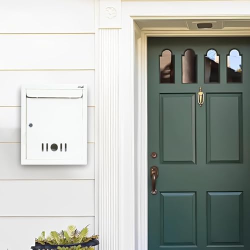 Image of JD FRESH Wall Mount A4 Size Letter Box /Mail Box /Suggestion Box /Complaint Box for Office /Post Box for Home gate with Clear Window View and Secure Key Lock - (Ivory)