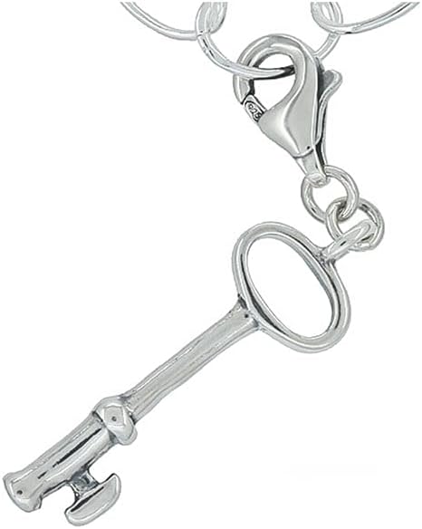 egemmall Sterling Silver Love Key Clip On Pendant Charm For European Bracelet