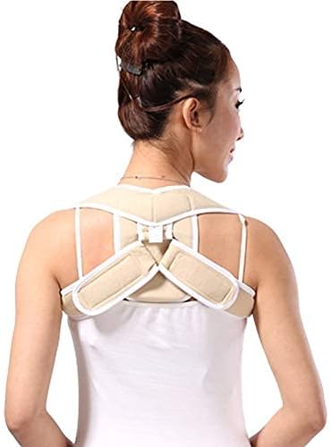 Posture Corrector Adjustable Corset Spine Support Belt Poor Posture Corrector Back Shoulder Posture Correction Brace Orthotics Belt Back Brace (Color : Beige, Size : Small)