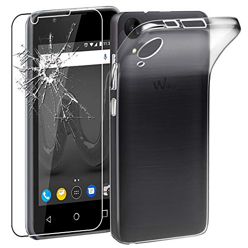 ebestStar - Coque Compatible avec Wiko Sunny 2 Etui Housse Silicone Gel Anti-Choc Ultra Fine Invisible, Transparent + Film Verre Trempé [Appareil: 126.6 x 66.3 x 11.4mm, 4.0'']