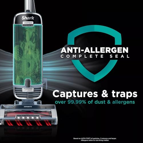 SHARK UV2500 Upright Vacuum, Vertex with DuoClean PowerFins, HairPro, Powered Lift-Away, Self-Cleaning Brushroll, & Odor Neutralizer Technology, Blue (Renewed)