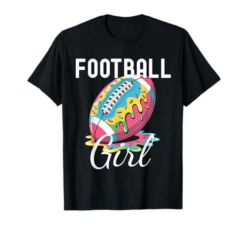 Respect The Drip WR QB RB Ice Cream Sprinkles Football Girl T-Shirt