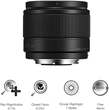 Panasonic Lumix 25mm F1.7 | H-H025E-K Prime Lens, Black - Micro 4/3 Mount Compatible Panasonic & Olympus