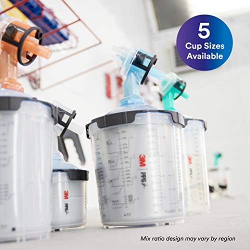 Image of 3M PPS 2.0 Spray Gun Cup, Lids and Liners Kit, 26328, Micro, 3 Ounces, 125-Micron Filter, Use for Cars, Furniture, House and More, 1 Mini Paint Cup, 50 Micro Liners, 50 Lids, 32 Sealing Plugs