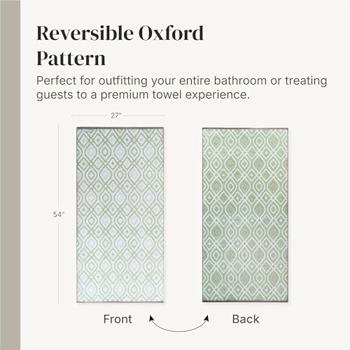 Image of Modern Threads 6 Piece Bath Towel Set - Bathroom Set with 2 Bath Towels, 2 Hand Towels, and 2 Wash Cloths - 100% Cotton, Super Absorbent & Extra Soft - Reversible Classic Diamond (Sage Green)
