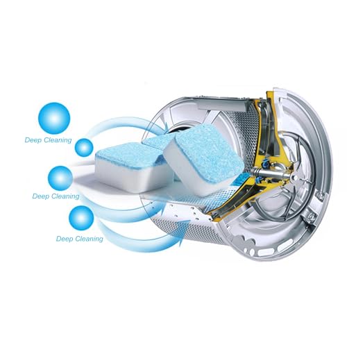 KIT 6 Pastilhas para Limpeza de Máquinas de Lavar Roupas Efervescentes Multifuncional