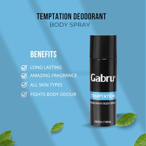 Image of Temptation Deodorant Body Spray for Men Long Lasting Fragrance 150ml