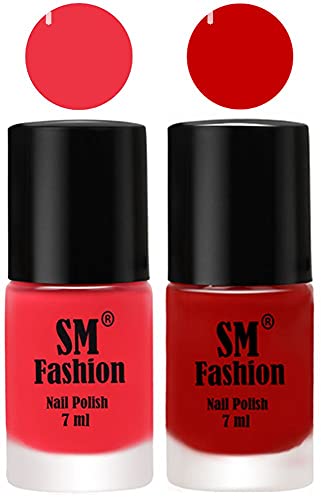 Image of Long Lasting Nail Polish | Nail Paint Combo 7 ml Each) - Set of 2 Rose Pink-Orange