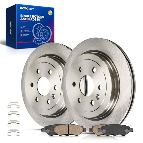 Image of KAX Rear Brake Kit, OE Brake Rotors and Ceramic Brake Pads | Fits Cadillac SRX 2010-2016, Saab 9-4X 2011, Automotive Replacement Brake Kit