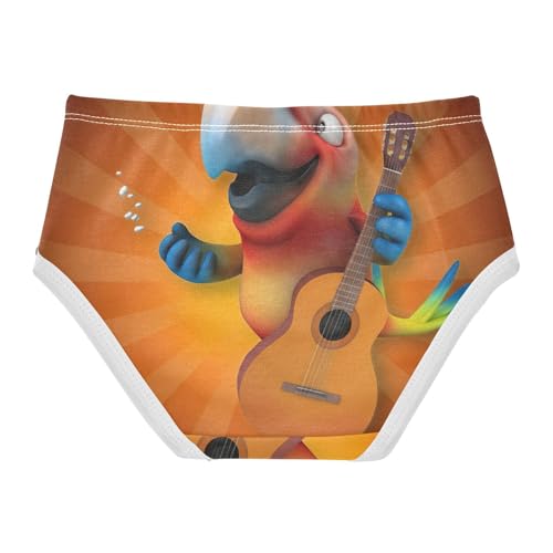 Cheerful Cartoon Parrot Orange Cute Panties Girl Toddler Underwear Custom Cotton Colorful Kids Briefs Undies 2t2