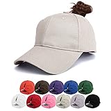 sombrero mujer verano peru Diseño de orificio de cola de caballo: Gorra de Béisbol Mujer diseñado con un orificio de cola de caballo en la cuchara de la parte posterior del cerebro de la gorra. Ranura para cola de caballo 3.0 "x 0.5", perfecta para pasar el moño desordenado o la coleta alta. Simplemente pase el pelo de moño alto a través de la ranura y ajústelo al estilo deseado, incluso adecuado para moños de hombre.