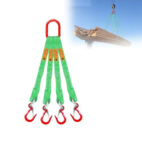 Élingue de levage 4 brins 5T avec crochets forgés et sangle polyester 3m