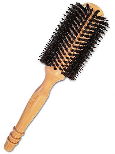 Wood Round Hair Brush With High-Density Boar Bristle For Blow Drying, Straightening, Styling Shoulder Or Back Length Hair, Large Round Brush 1.2" Roller, 2.4" With Bristles #TOP1