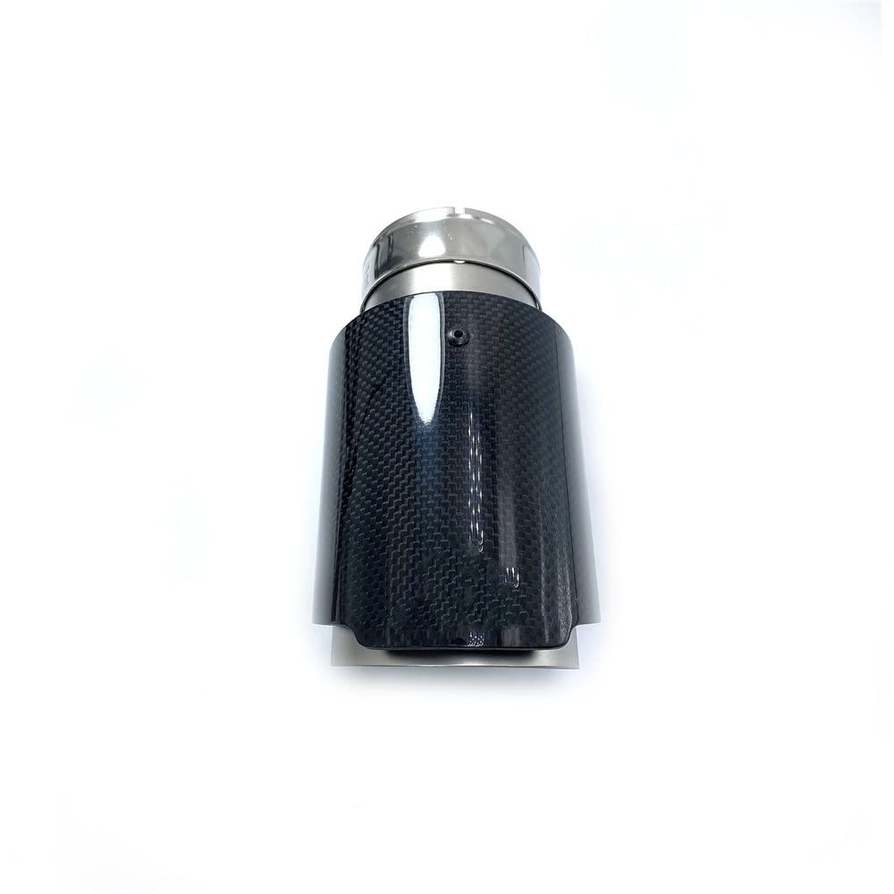 Auto Accessori 1 Pz Lucido Sistema Di Scarico In Fibra Di Carbonio Marmitta Tubo Punta Universale In Acciaio Silenziatori Coda Gola (Size : 67 IN 101 OUT)