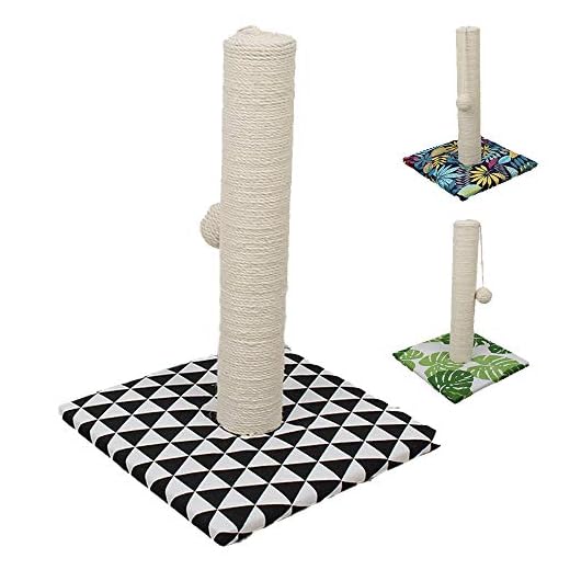 Croci Optical Basic - Griffoir pour Chats Adultes, Grands et Petits, Tapis avec Arbre et Cordes avec Boule Calmante pour Chat, Grattoir en Carton, Accessoires et Jeux pour Animaux Domestiques