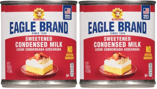 Image of Eagle Brand 14oz Sweetened Condensed Milk, Great for Flan, Cooking, Baking, Drinks, Dessert, Ice Cream, No Artificial Ingredients, Gluten Free, Rich Creamy Flavor, rBST-Free, Kosher-Dairy (Pack of 2)