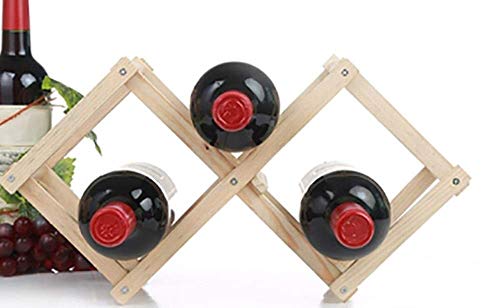 Soporte de vino de madera plegable, 7 botellas miniatura 1