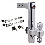 Trimax TRZ12AL TRZ52 Aluminum 12-Inch Adjustable Drop Hitch with Locking Ball Mount and Adjustable...