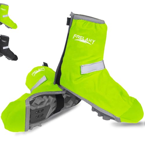 Frelaxy Regenschutz Schuhe Fahrrad mit Reflektorstreifen | wasserdicht Fahrrad Schuhüberzieher mit Verstärkte Spitze für 50% Mehr… – Ansicht 1