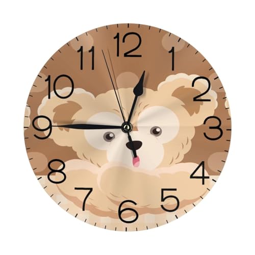 壁掛け時計 ダッフィー 見やすい 連続秒針 静音設計 おしゃれ 軽量 直径25cm スタンド付き 卓上・壁掛け兼用 自宅や寝室に最適 シンプル