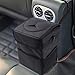 Car Trash Bag Automotive Garbage Can with Lid,Foldable Vehicle Trash Bin Container for Car with Storage Pockets,Waterproof & Leak-Proof,Black