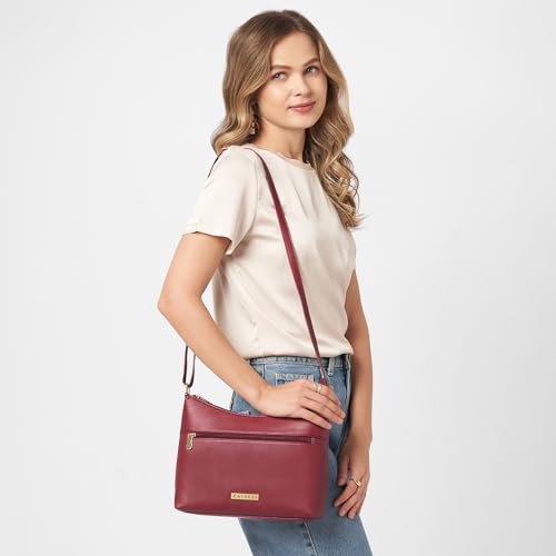 Image of Caprese Ash Medium Sling Bag for Women with Adjustable Strap for Comfortable Wear | Zipper Closure | Versatile Handbag With Back Zip for Everyday Use, Travel, and Special Occasions
