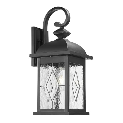Image of FEMILA 21 inch Large Exterior Wall Light Fixtures, Anti-Rust Waterproof Outdoor Wall Lantern Porch Lights for Entryway, Patio, Garage, Doorway, Matte Black, 4FD54B2 BK-SD