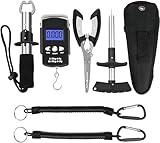 Number-one Fish Hook Remover Tool Aluminum Saltwater Fishing Pliers Set Include Fish Gripper Fishing Pliers Kit Fish Hook Separator Fishing Lanyard Electronic Scale Fishing Accessories Kit for Fishmen