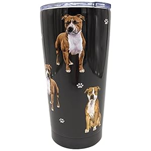Pitbull Insulated Tumbler with Lid 16 oz Stainless Steel Vacuum Insulated Double Wall Travel Thermos Tumbler Dog Breed Design Thermos Mug with Splash Proof Lid