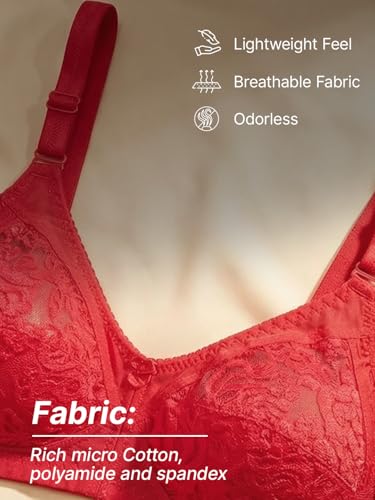 Image of INKURV Full Coverage Net Bra for Women Cotton| Comfortable Minimizer Bra for Heavy Breast Bra for Big Busts| Sag Lift Support Bra