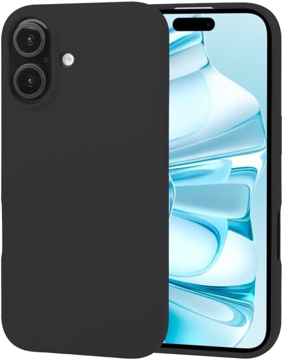 Spacemart Back Cover case compatable for [iPhone 16 Plus] [Ultra-Thin] [Slim Fit] Soft Silicon Back Cover Case [Flexible TPU] Matte Finish Coating Light Protective - Black