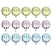 PRETYZOOM 15pcs Multicolor Stripe Balloons Aluminum Foil Round Balloons Helium Balloons for Engagement Proposal Party Wedding Birthday Decor Pink/Blue/Golden