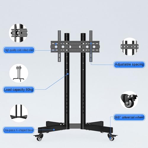 Soporte móvil para TV con ruedas, ajustable en altura miniatura 4