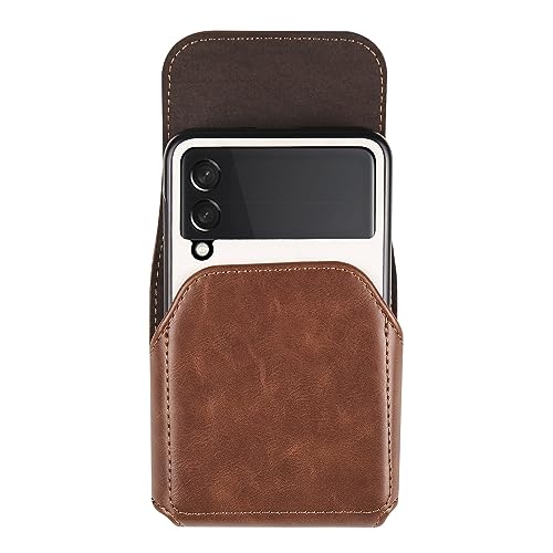 Estojo Coldre de cinto de celular de couro genuíno para Samsung Galaxy Z Flip 4/3, Z Flip3 5g, z Fli
