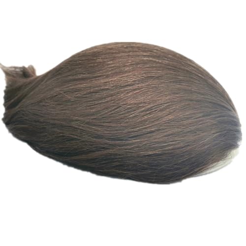 N.L.W. PU Skin Toupee for men NLW 10x8 base size European Human Hair Pieces for man Vloop 0.04mm thin Skin hair replacement system prosthesis units patch implant for mens #4 Light Brown color