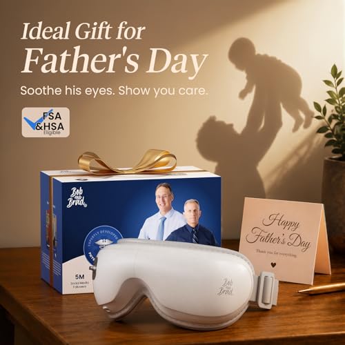 Image of BOB AND BRAD Zero Pro Ultra-Quiet Eye Massager with Heat and Cooling, FSA Eligible HSA Lightweight Eye Massager with Scroll Button for Headache Migraine Dry Eyes Relief, Ideal Fathers Day Dad Gifts